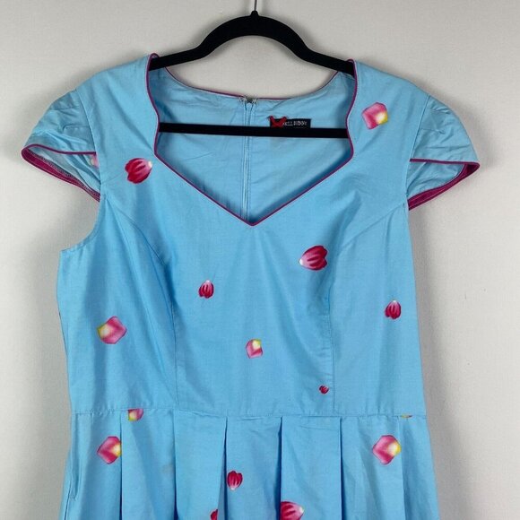 Hell Bunny Angelique Fit & Flare Floral Spring Retro Pin Up Dress Size XL - Picture 2 of 12